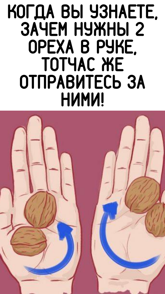 КОГДА ВЫ УЗНАЕТЕ, ЗАЧЕМ НУЖНЫ 2 ОРЕХА В РУКЕ, ТОТЧАС ЖЕ ОТПРАВИТЕСЬ ЗА НИМИ!