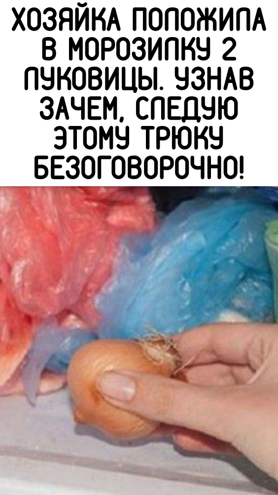 Хозяйка положила в морозилку 2 луковицы. Узнав зачем, следую этому трюку безоговорочно!