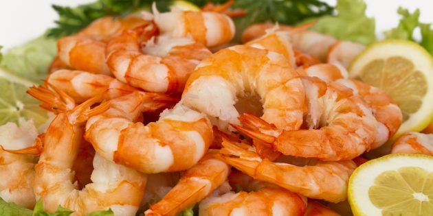 Креветки Продукты, содержащие йод: креветки