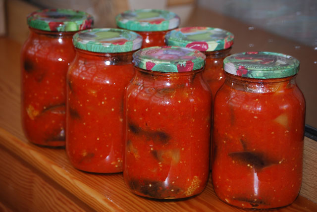 Вкусная и пикантная закуска из баклажан на зиму. Приготовить совсем несложно