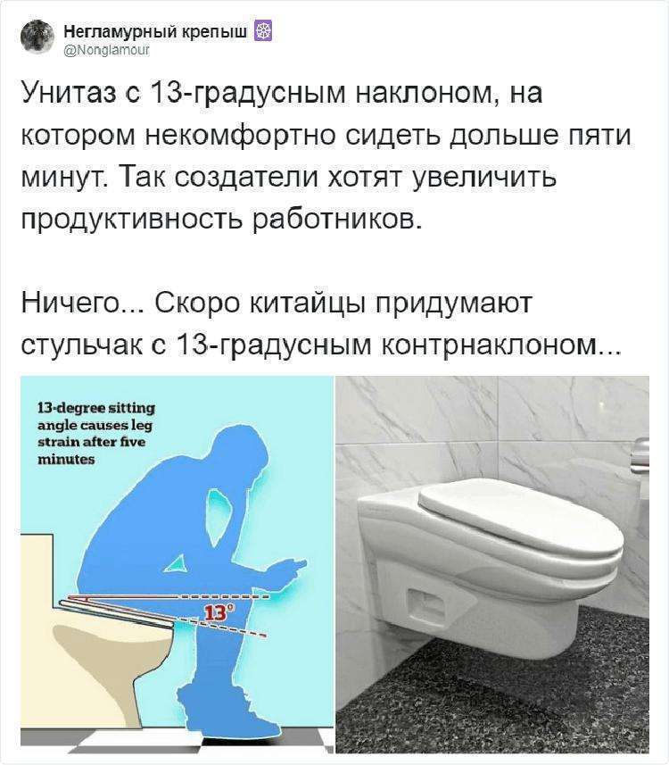 Британцы придумали унитаз, на котором не просидишь больше 5 минут. Всё для повышения продуктивности